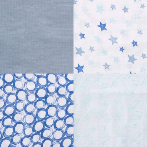  Aden by aden + anais aden by aden + anais Swaddle Blankets 4pk, Blue Stars