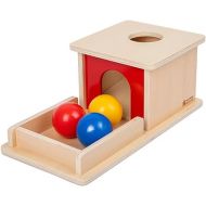 Adena Montessori Full Size Object Permanence Box with Tray Three Balls Montessori Toys for 6-12 Month Infant 1 Year Old Babies Toddlers