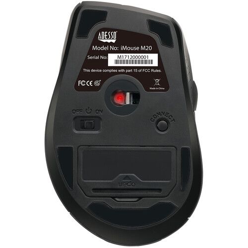  Adesso iMouse M20B Wireless Ergonomic Optical Mouse (Black)