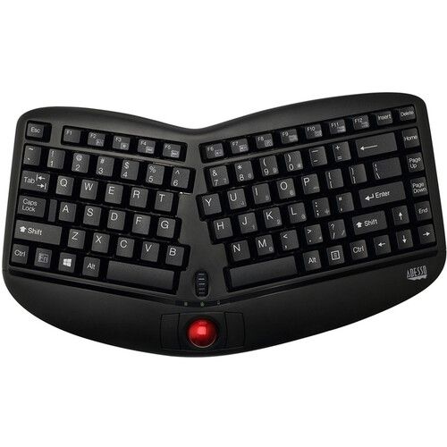  Adesso Tru-Form Media 3150 Wireless Ergo Trackball Keyboard (Black)