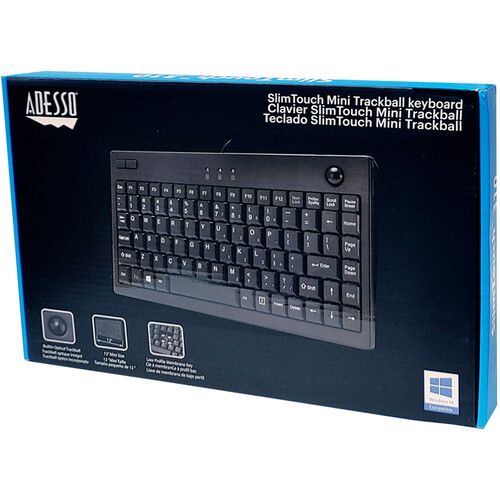  Adesso Mini Trackball Keyboard (Black)