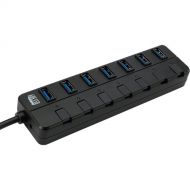 Adesso 7-Port USB 3.0 Hub with Power Switches and Adapter