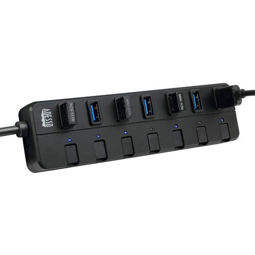  Adesso 7-Port USB 3.0 Hub with Power Switches and Adapter