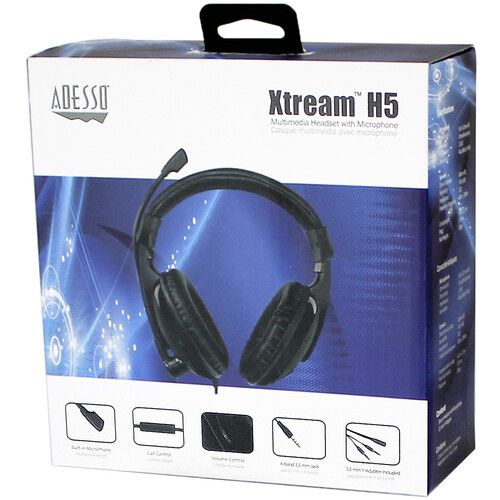  Adesso Xtream H5 Stereo Multimedia Headset (Black)