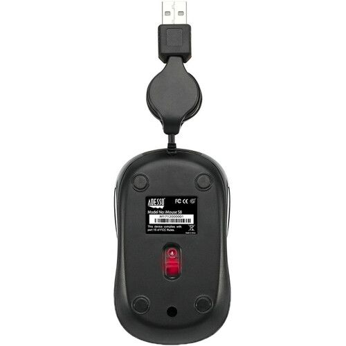  Adesso iMouse S8B USB Illuminated Retractable Mini Mouse (Black)