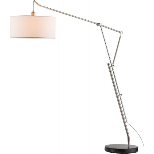  Adesso 6280-22 Brisbane 63-84 Arc Lamp, Satin Steel, Smart Outlet Compatible