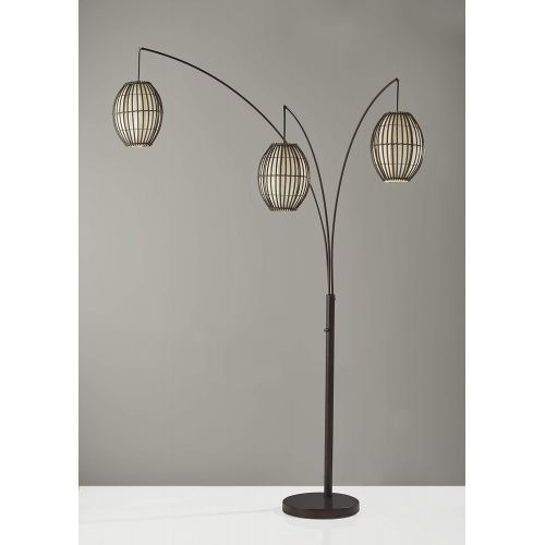  Adesso Maui Arc Lamp, Antique Bronze