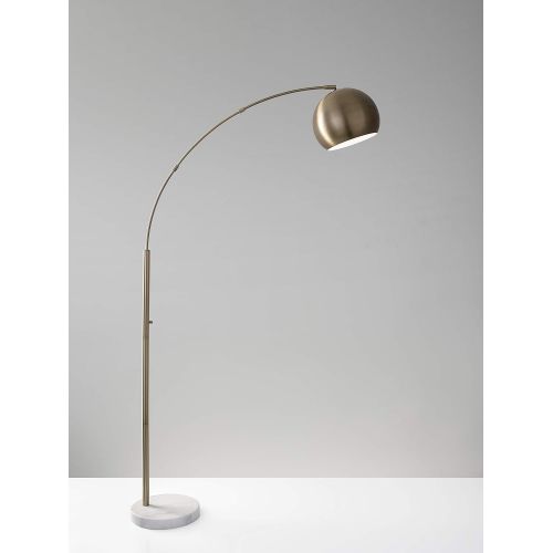  Adesso 5170-21 Astoria Modern Chic Arc Lamp, Smart Outlet Compatible, 42 x 12 x 78, Antique Brass