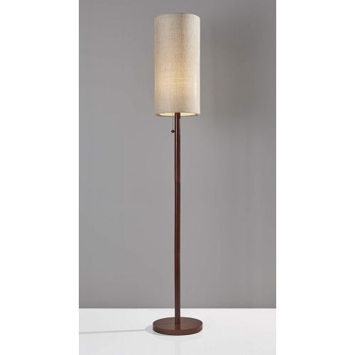  Adesso 3338-15 Hamptons Floor Lamp Smart Outlet Compatible, 65, Walnut