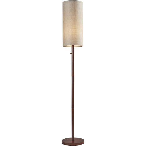  Adesso 3338-15 Hamptons Floor Lamp Smart Outlet Compatible, 65, Walnut