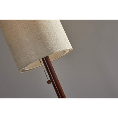  Adesso 3338-15 Hamptons Floor Lamp Smart Outlet Compatible, 65, Walnut