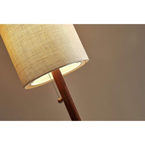  Adesso 3338-15 Hamptons Floor Lamp Smart Outlet Compatible, 65, Walnut