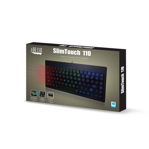  Adesso AKB-110EB - SlimTouch 110 3-Color Illuminated Mini Keyboard