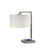 Adesso 4123-22 Austin Table Lamp WirelessCharging, 7W LED, 5W QI,USB Port, Indoor Lighting Lamps