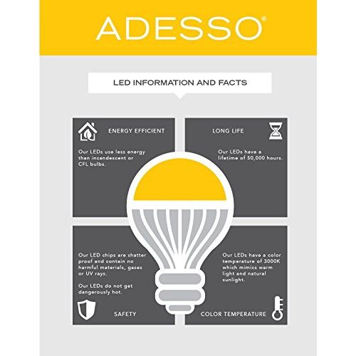  Adesso 5135-22LED Torchiere LED, Satin Steel, Smart Outlet Compatible, 71, Mars