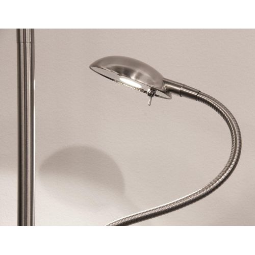  Adesso 5134-22 Pluto 71 LED Combo Torchiere, Satin Steel, Smart Outlet Compatible