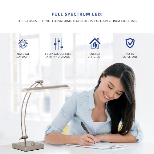  Adesso Esquire 5090 LED Desk Lamp - Satin Steel