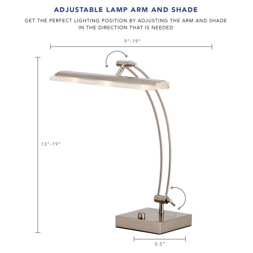  Adesso Esquire 5090 LED Desk Lamp - Satin Steel