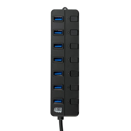  Adesso AUH-3070P 7-Port USB 3.0 Hub with Individual Power Switch & Power Adapter