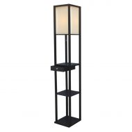 Adesso Parker 3133 Shelf Lamp with Drawer - Black