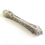 /Adiaart Mezuzah Case, 925 Sterling Silver, Jewish Wedding Gift, Filigree, 8.5 X 1.45, Unique Silver Mezuzah, Jewish Holiday Gift, Judaica, ID727P