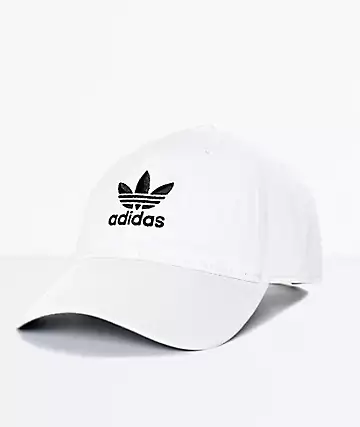 ADIDAS adidas Mens Trefoil Curved Bill White Strapback Hat