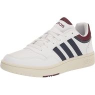 adidas Men's Hoops 3.0 Low Basketball Shoe, White/Shadow Navy/Shadow Red, 10
