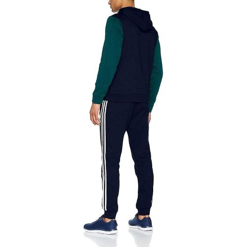 아디다스 Adidas Mens Energize Track Suit 3 Stripes Hoodie Tracksuit Blue/Black