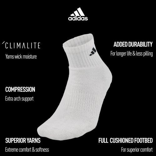 아디다스 adidas Mens Athletic Quarter Sock (6-Pack)