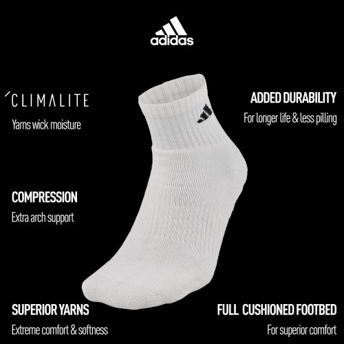 아디다스 Adidas adidas Mens Athletic Quarter Sock (6-Pack)
