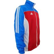 adidas Combat Sports 3-Stripes 100% Polyester Long Sleeve Light Track Jacket - Red White Blue - Small