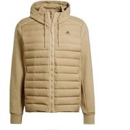 adidas Mens Jacket Varilite Hybrid Hooded Full Zip Jacket Beige Tone New GT9209 (as1, alpha, l, regular, regular, Large)