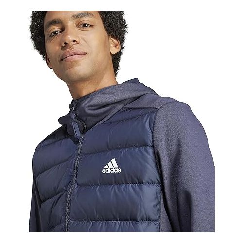 아디다스 adidas Men's Essentials Hybrid Down Hooded Jacket