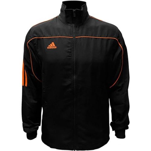 아디다스 adidas Combat Sports 3-Stripes 100% Polyester Long Sleeve Light Track Jacket - Black Neon Orange - Small