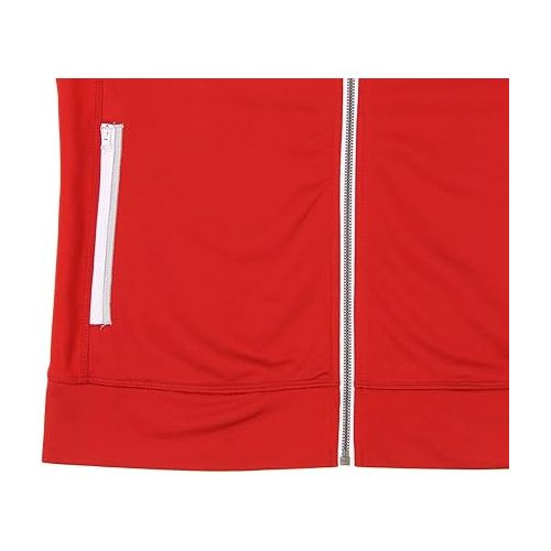 아디다스 adidas Women's Climalite Utility Jacket,Red/White Medium