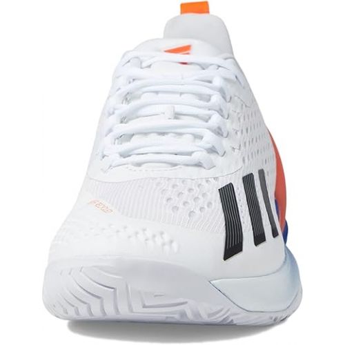 아디다스 adidas Men's Adizero Cybersonic Tennis Shoe, White/Black/Solar Red, 13