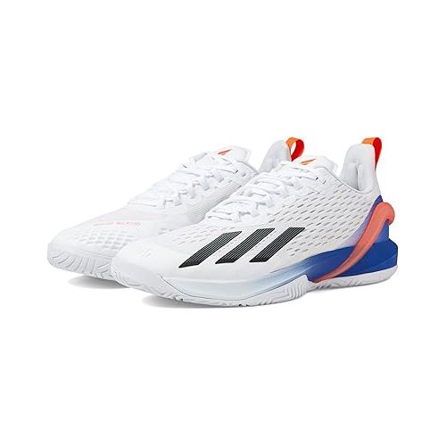 아디다스 adidas Men's Adizero Cybersonic Tennis Shoe, White/Black/Solar Red, 13