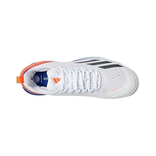 아디다스 adidas Men's Adizero Cybersonic Tennis Shoe, White/Black/Solar Red, 13