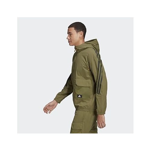 아디다스 Adidas Men's Future Icons Woven Jacket, Focus Olive