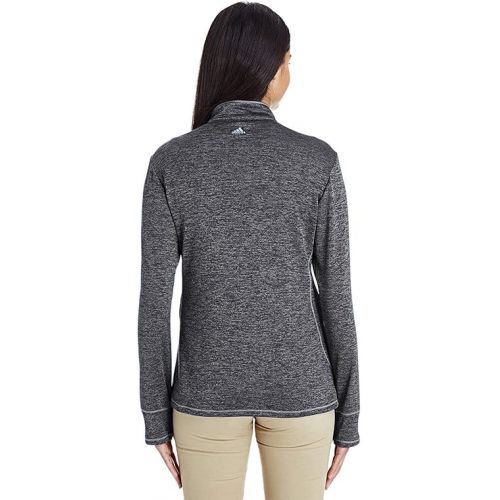 아디다스 adidas - Women's Brushed Terry Heathered Quarter-Zip Pullover - A285