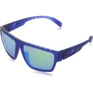 Adidas SP0008 91Q Sunglasses Men's Matte Blue/Green Mirror Lens Rectangular 61mm