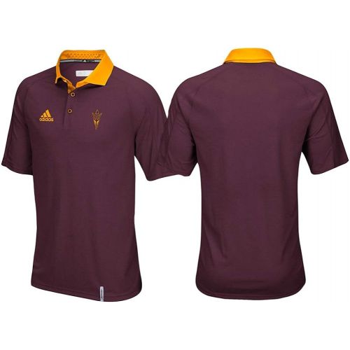 아디다스 adidas Arizona State Sun Devils NCAA Mens Sideline Climachill Performance Maroon Polo Shirt