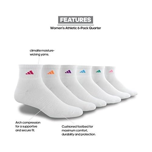 아디다스 adidas Womens Quarter Sock (6-Pack)