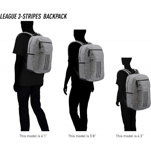 아디다스 adidas Unisex League 3 Stripe Backpack, Black, ONE SIZE