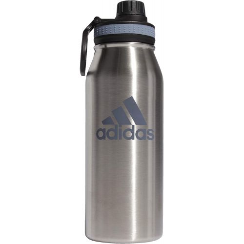 아디다스 adidas 1 Liter (32 oz) Metal Water Bottle, Hot/Cold Double-Walled Insulated 18/8 Stainless Steel