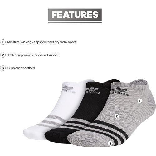 아디다스 adidas Mens Originals No Show Socks (3 Pack)