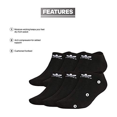 아디다스 adidas Socks Mens Originals Cushioned 6-Pack No Show Socks