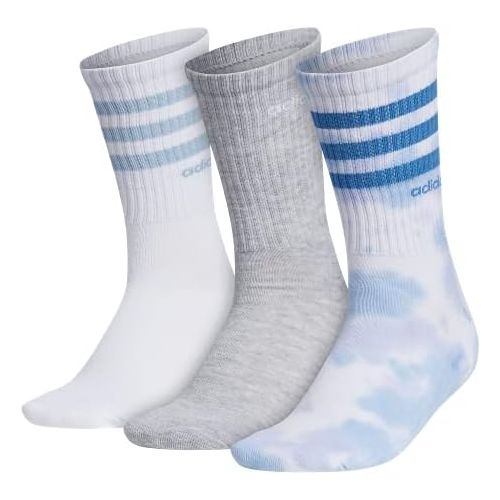 아디다스 adidas Womens 3-Stripe Crew Socks (3-Pair)