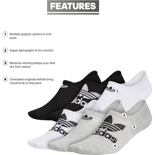 아디다스 adidas Originals Mens Classic Trefoil Superlite Super No Show Socks (6-pair)