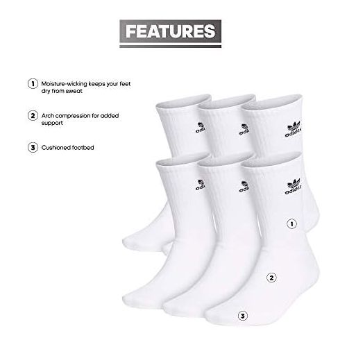 아디다스 adidas Originals unisex-adult Trefoil Crew Socks (6-pair)